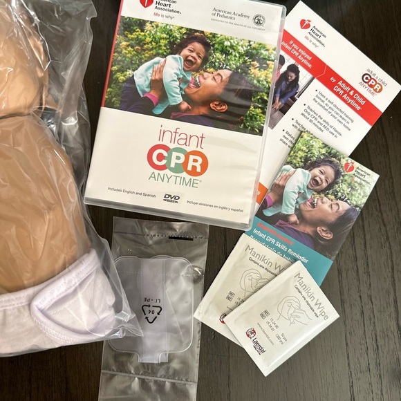 New Infant CPR Doll Anytime Kit AHA Heart Association DVD Training +Baby Manikin - Picture 5 of 15